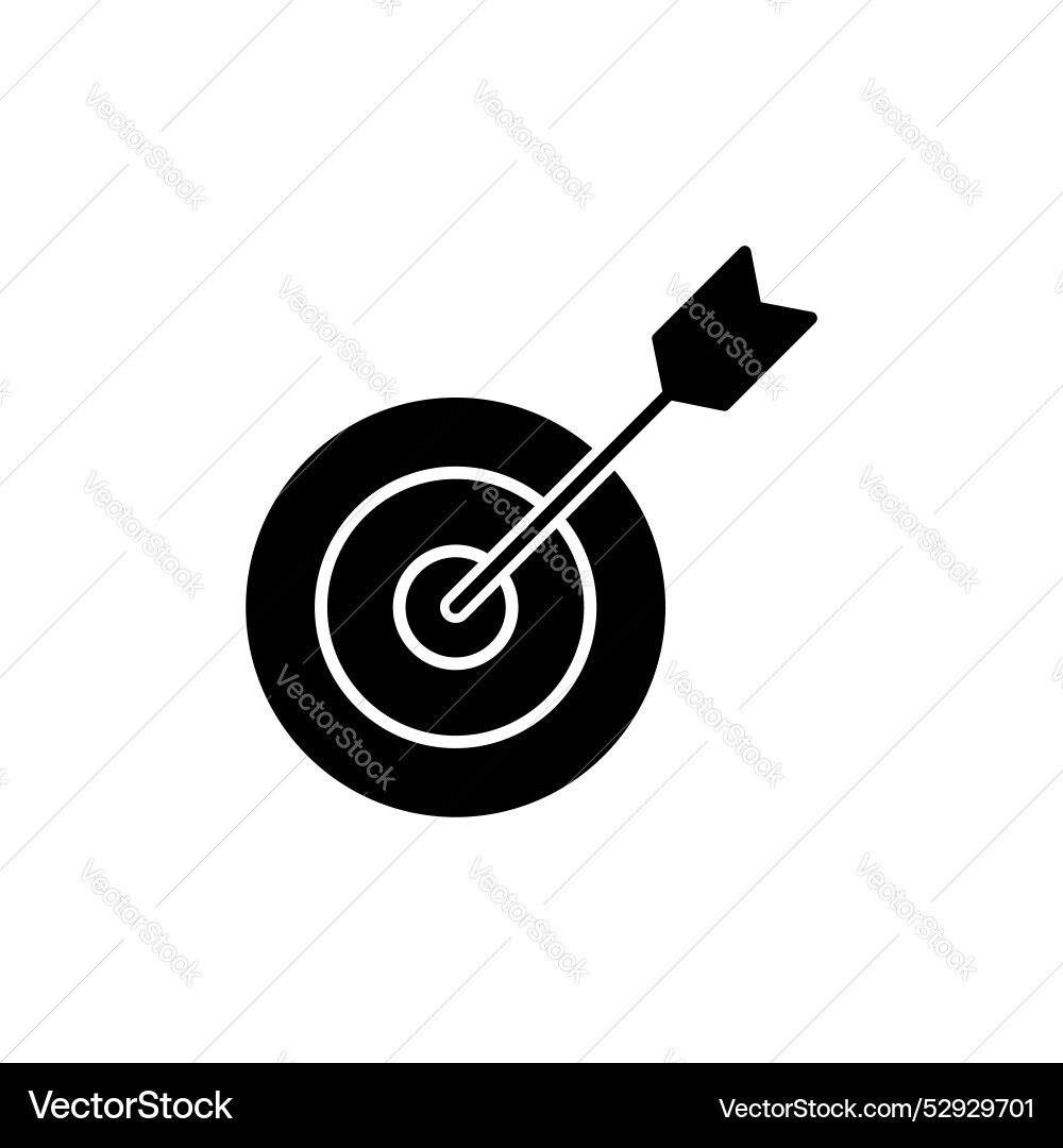Darts icon set target dart goal line symbol Vector Image