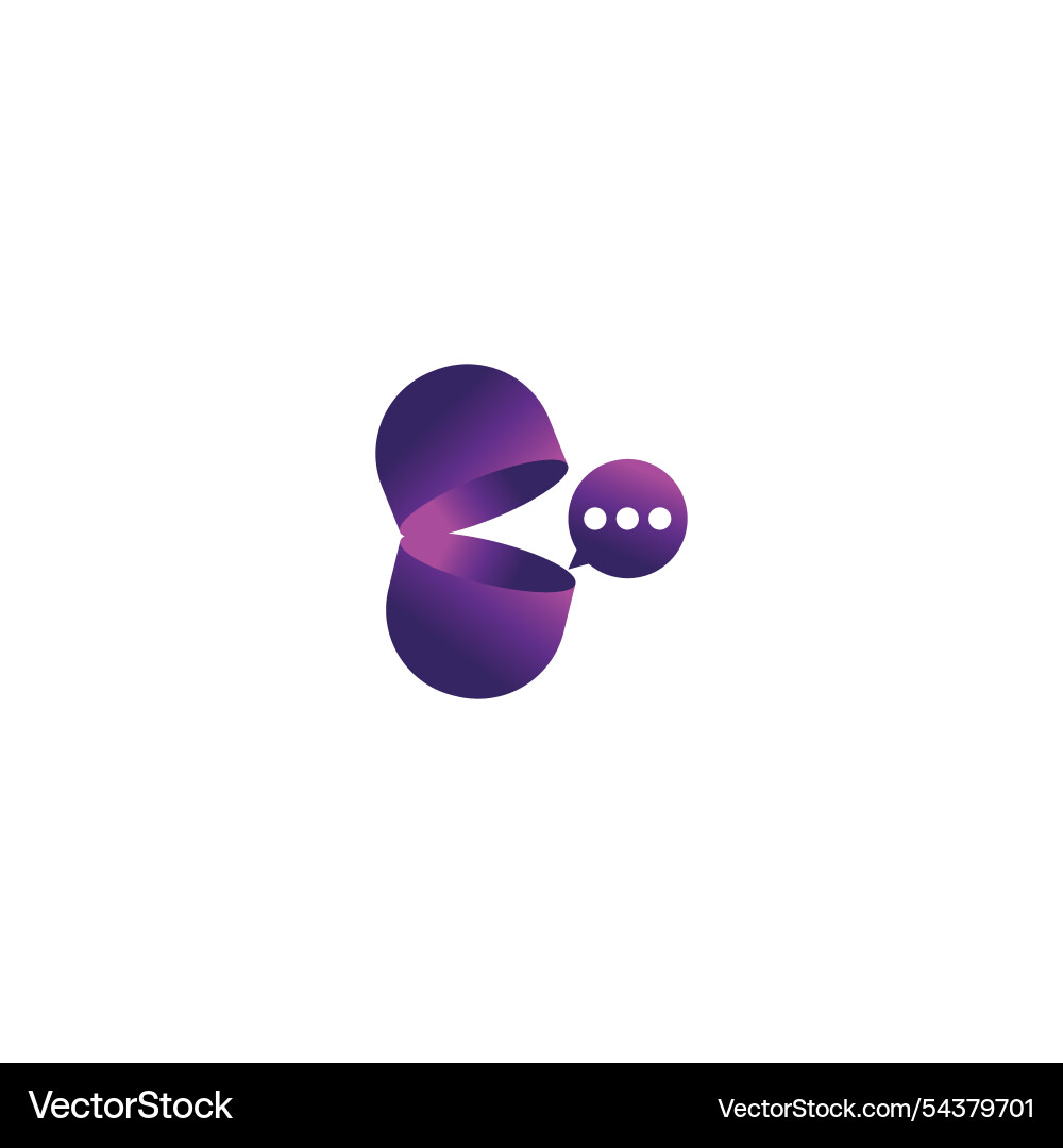Dialog box logo simple design template vector image