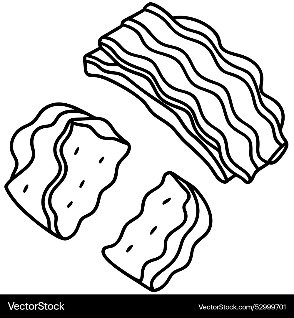 Different preparations of bacon each Different preparations of bacon each Vector Image