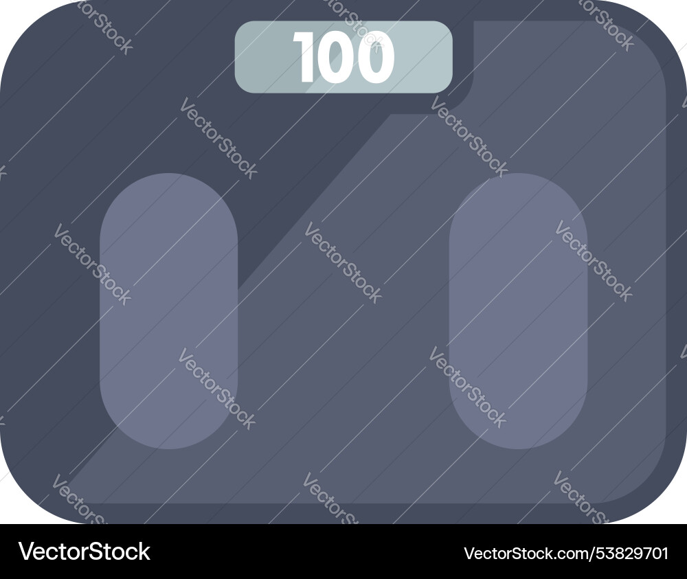 Digital weight scale displaying 100 showing Digital weight scale displaying 100 showing vector image