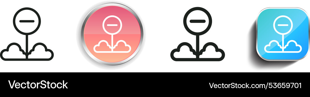 Do not entry icon thin linear regular and button vector image