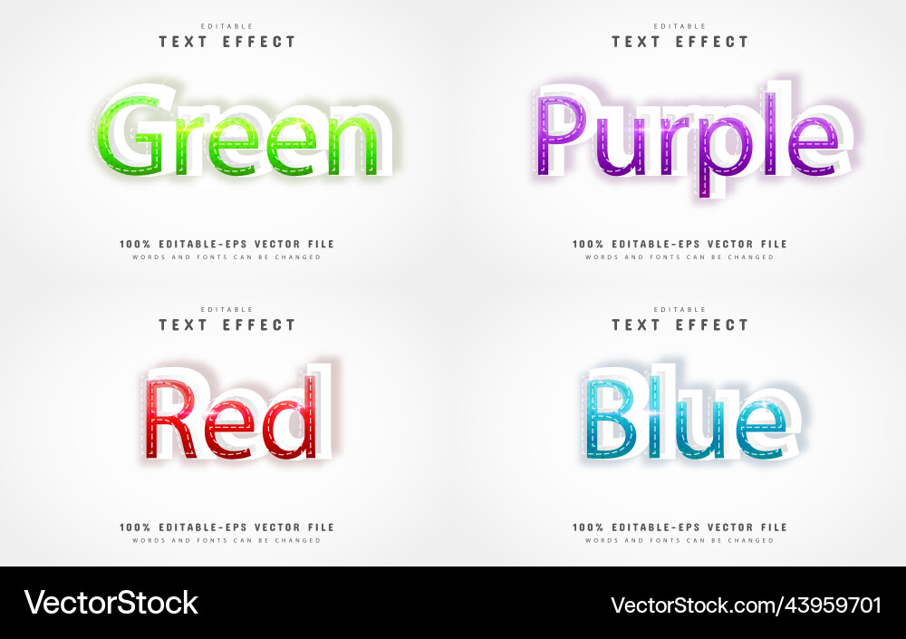 Editable Text Effect Typography Vector Image