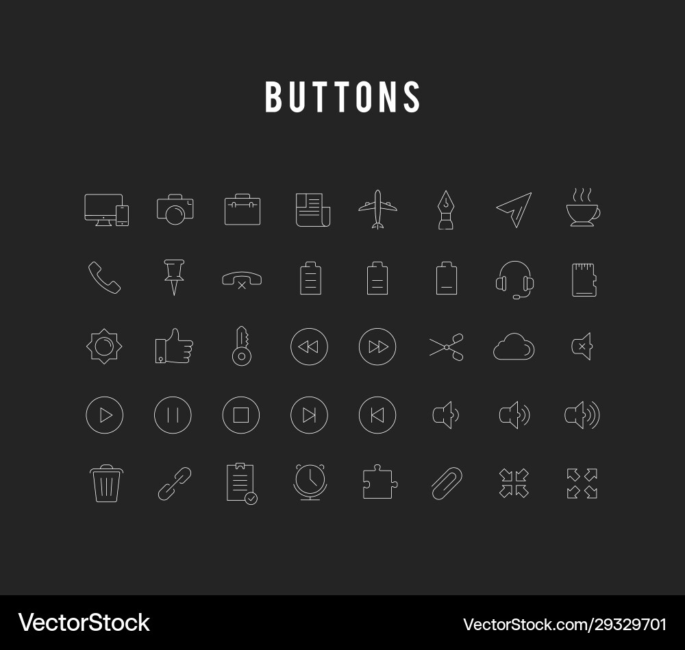 Flat Line Icons - Mobile & Web vector image
