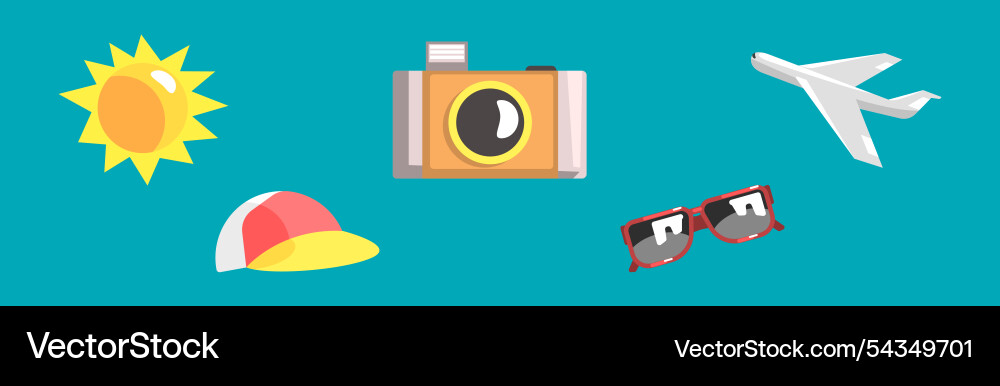 Flat travel and tourism object element design Flat travel and tourism object element design vector image