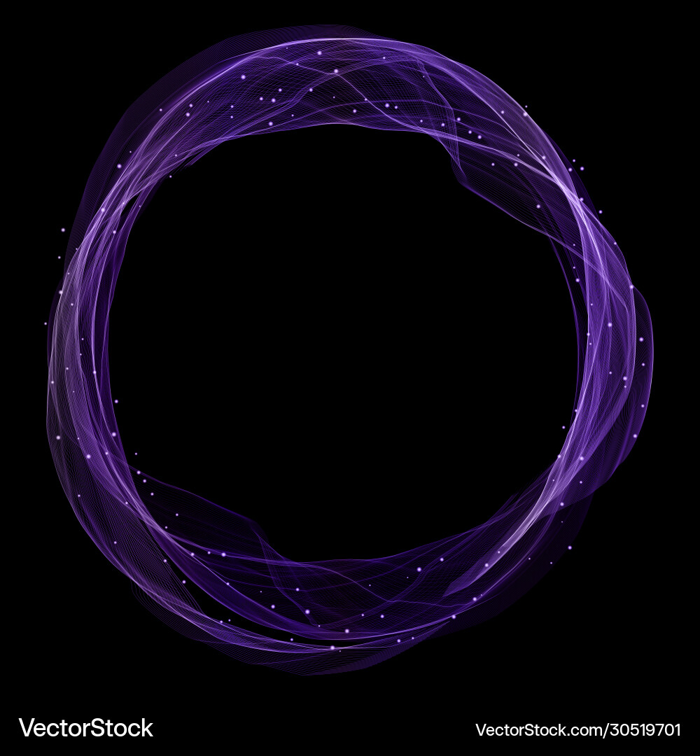 Magic circle with glowing lights and flowing lines vector image