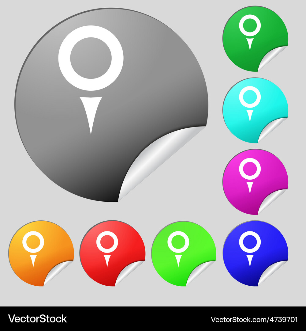 Map pointer gps location icon sign set of eight Vector Image