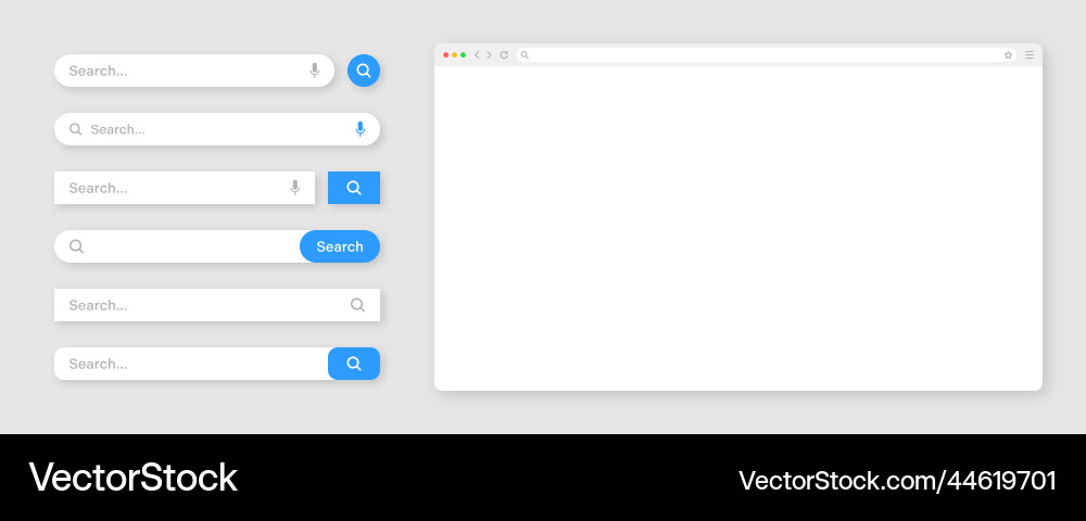 Modern Browser Window with Search Bar vector image