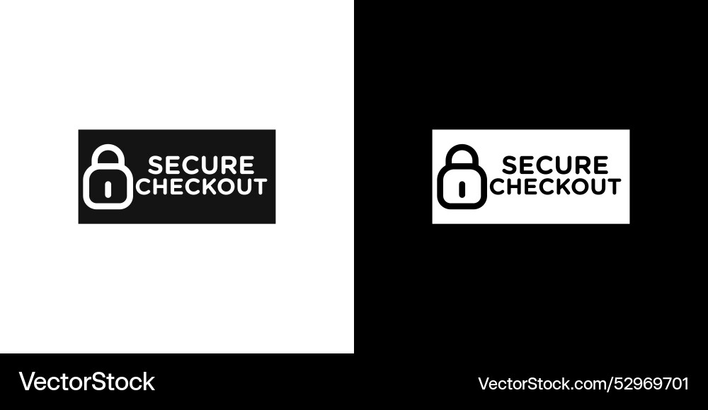 Secure checkout icon flat fill set collection Vector Image