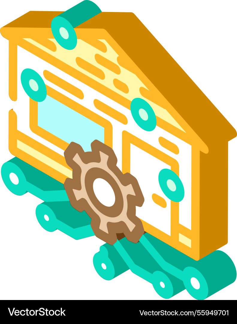 Smart home automation ai integration isometric Smart home automation ai integration isometric vector image