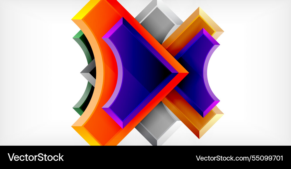 Square arrow shapes with round elements Vector Image