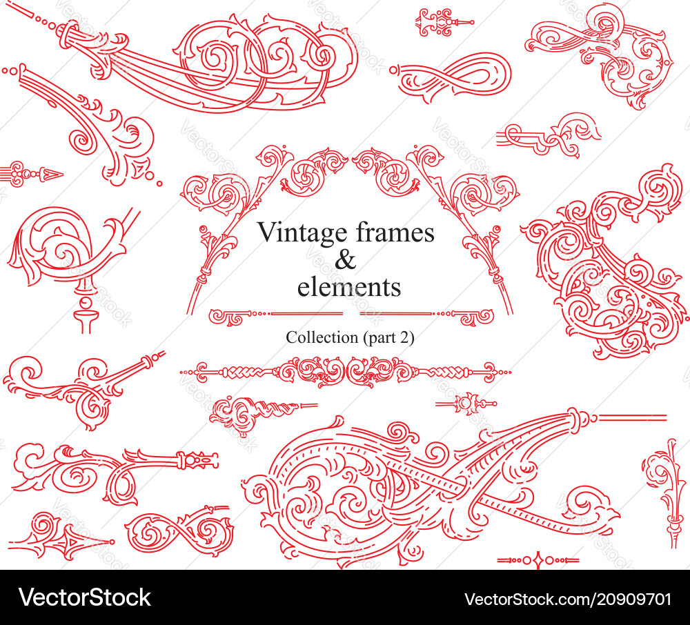 Vintage elements images collection part 2 vector image