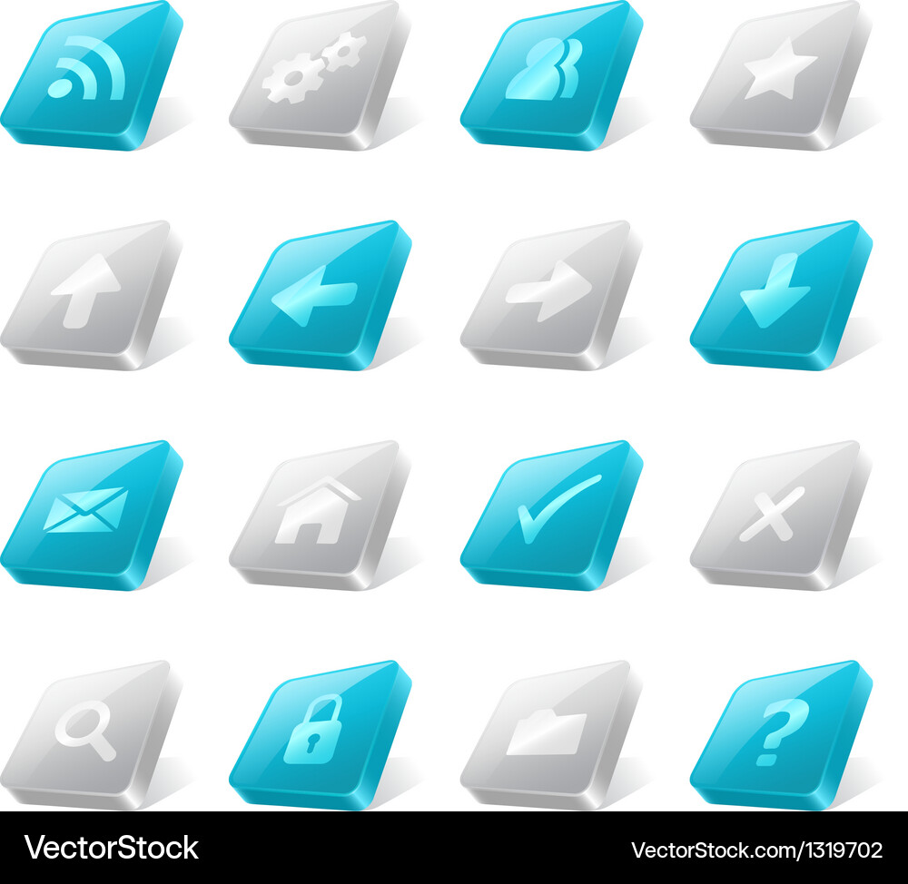 3d web buttons Vector Image