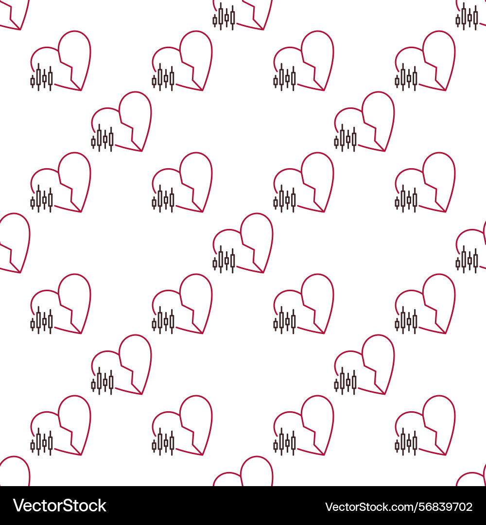 Broken heart with candlestick pattern i hate Broken heart with candlestick pattern i hate vector image