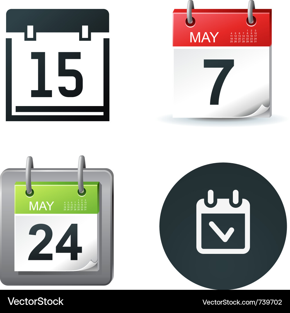 Calendar Icon Set Vector Image