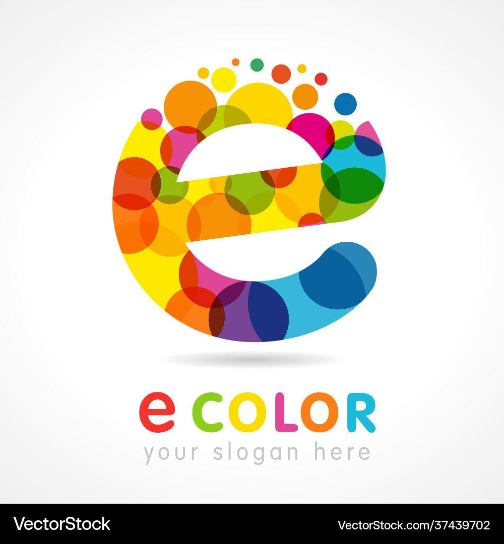 Colored e logo concept Royalty Free Vector Image
