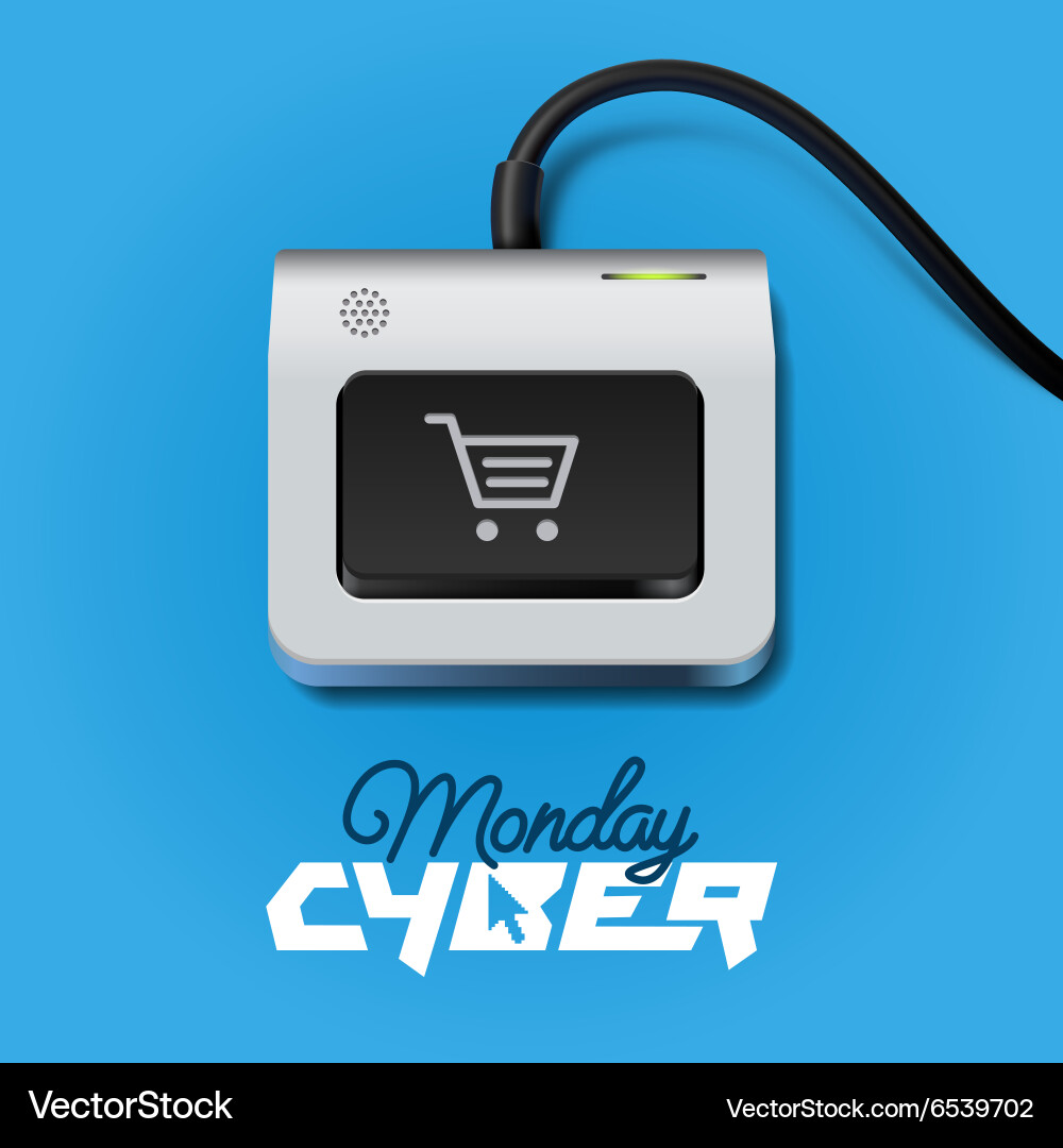 Cyber monday button on keyboard vector image