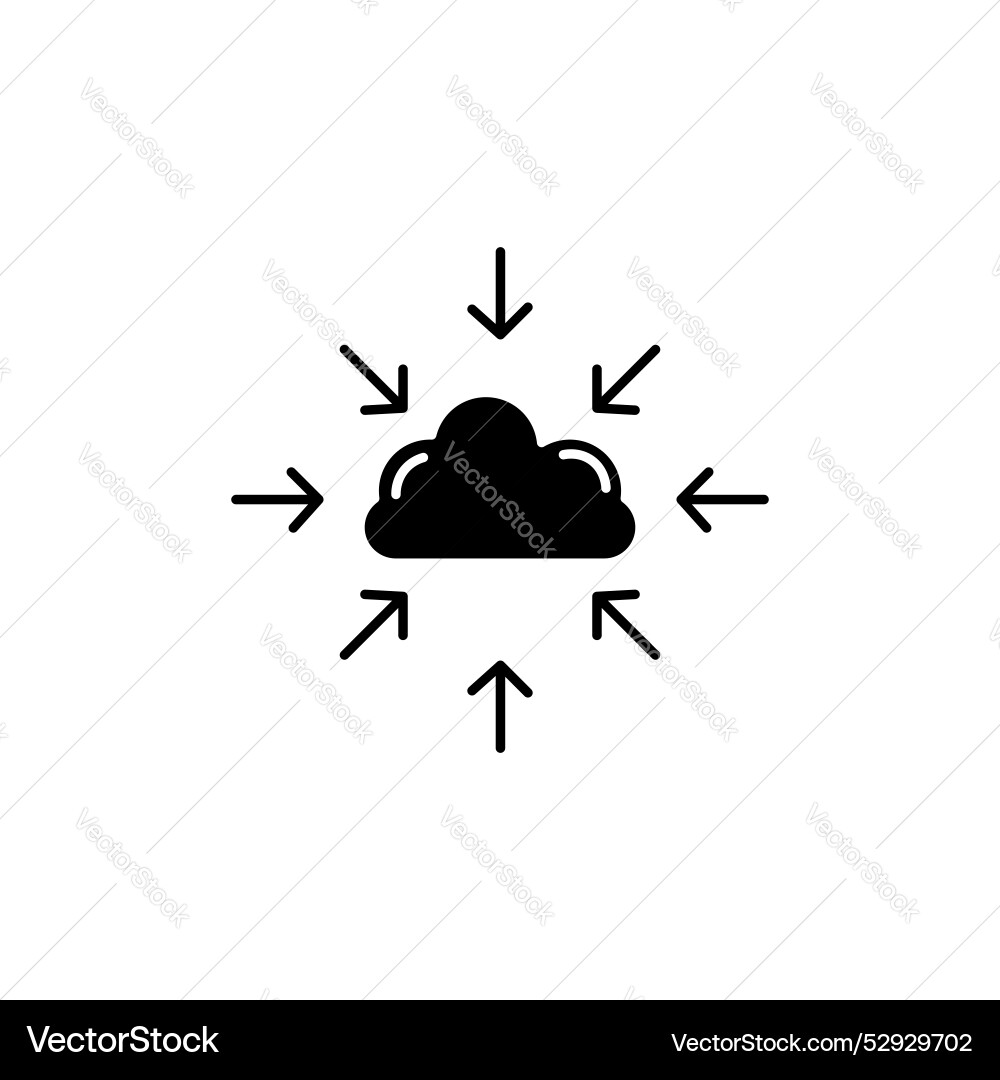 Data aggregation icon set cloud computing vector image