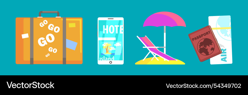 Flat travel and tourism object element design Flat travel and tourism object element design vector image