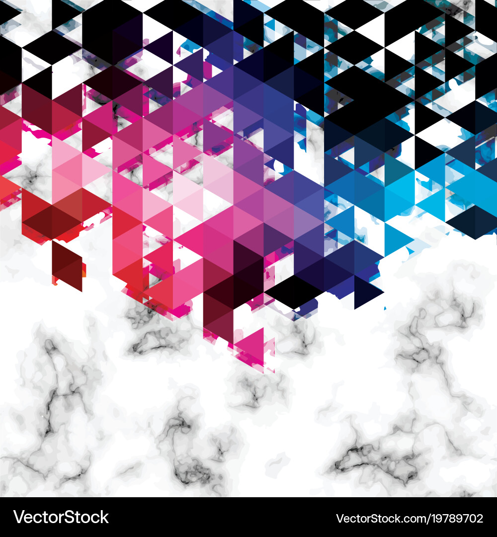 Marble Texture with Geometric Patterns Vector Image