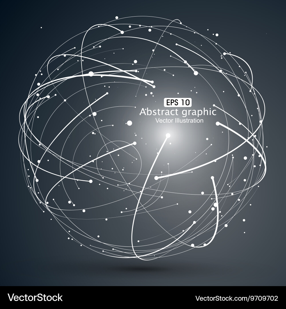 Point and curve constructed the sphere wireframe vector image