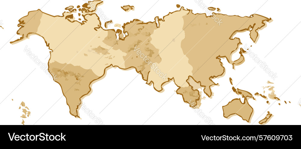 Aged world map design generative ai Vector Image