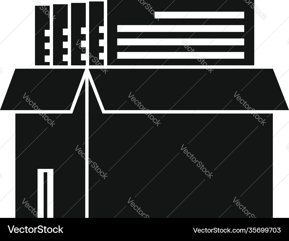 Box documents estimator icon simple style Box documents estimator icon simple style vector image