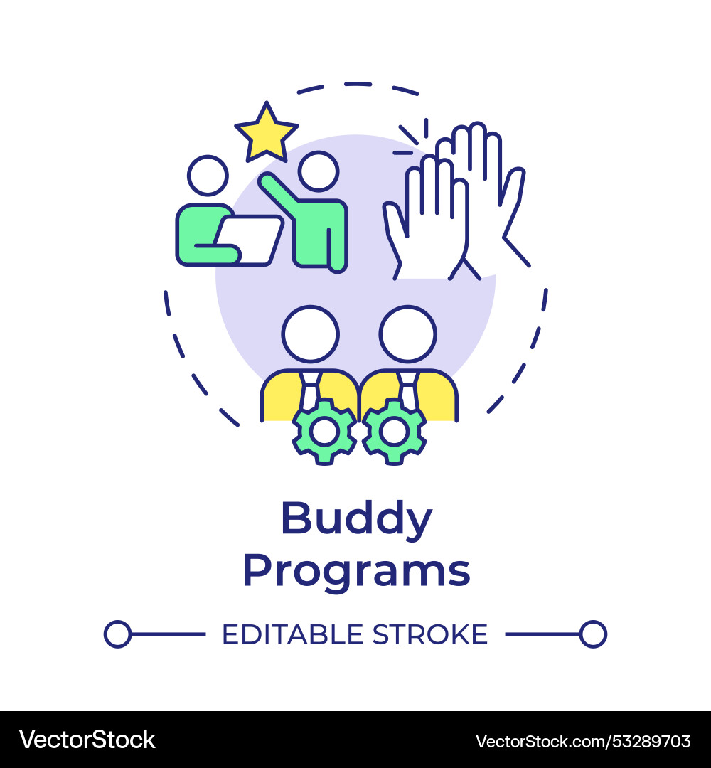 Buddy program multi color concept icon Buddy program multi color concept icon vector image