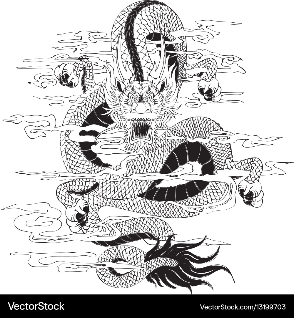 Chinese Dragon Artwork Vector Image
