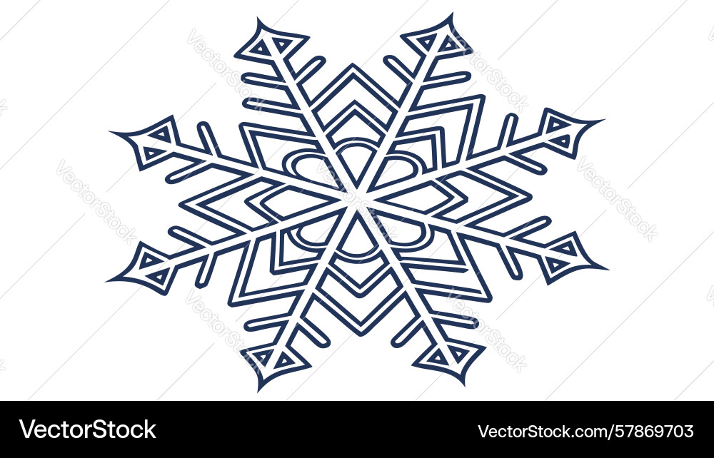 Complex blue snowflake design generative ai Vector Image