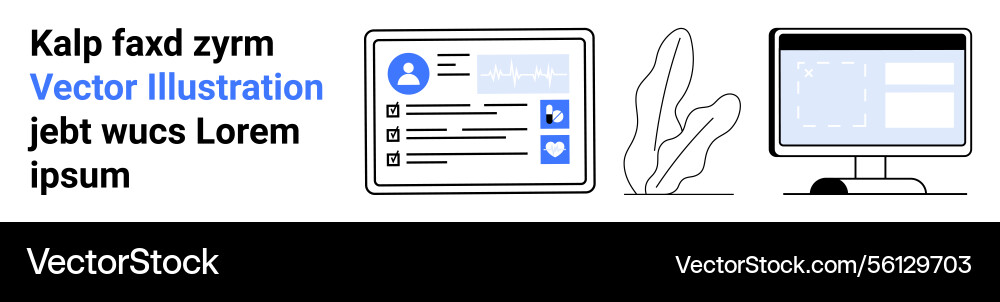 Digital workspace with user profile interface Vector Image
