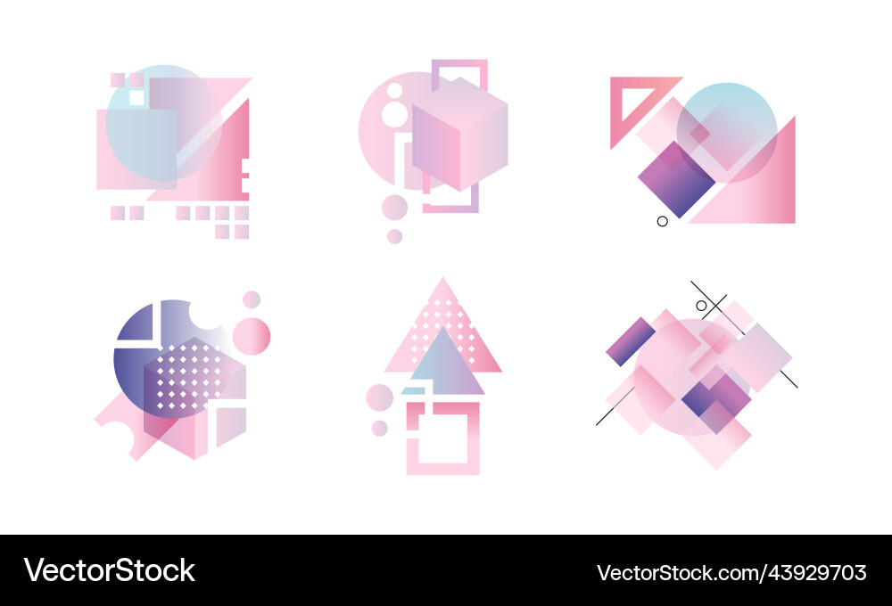 Dynamic Gradient Geometry Shapes Vector Image