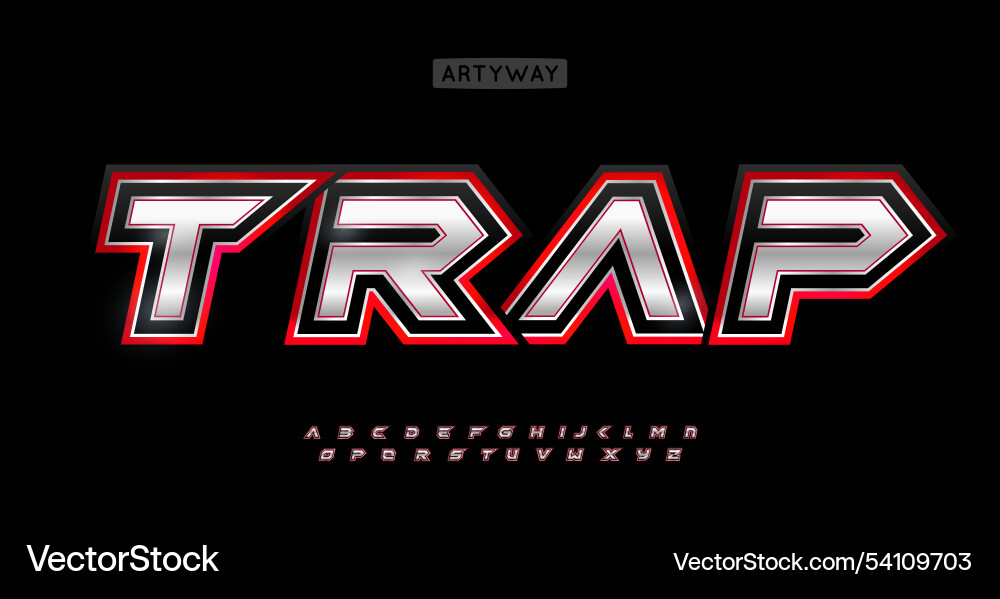 Edgy cyber alphabet 3d bold angular letters Edgy cyber alphabet 3d bold angular letters vector image
