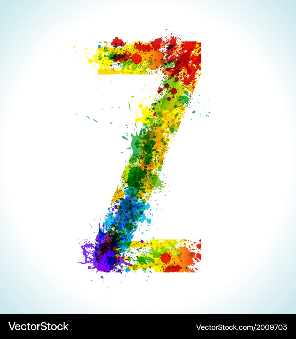 Gradient splashes font Vector Image