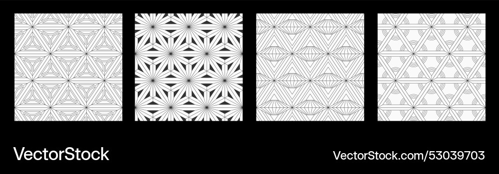 Set of four abstract seamless patterns Set of four abstract seamless patterns vector image