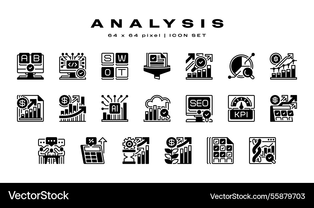 Simple set of analysis related line icons Simple set of analysis related line icons vector image