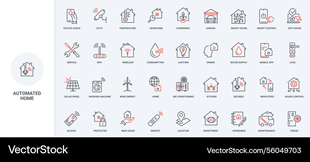 Smart home system control and management Smart home system control and management Vector Image