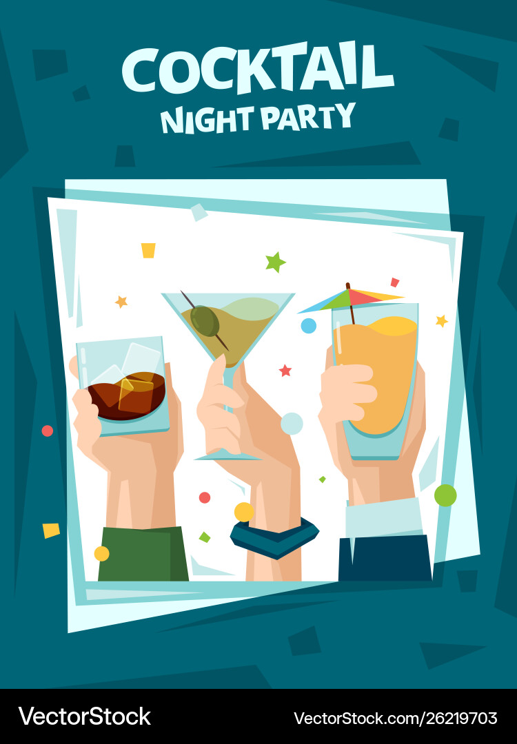Summer Cocktail Party Poster Vector Image