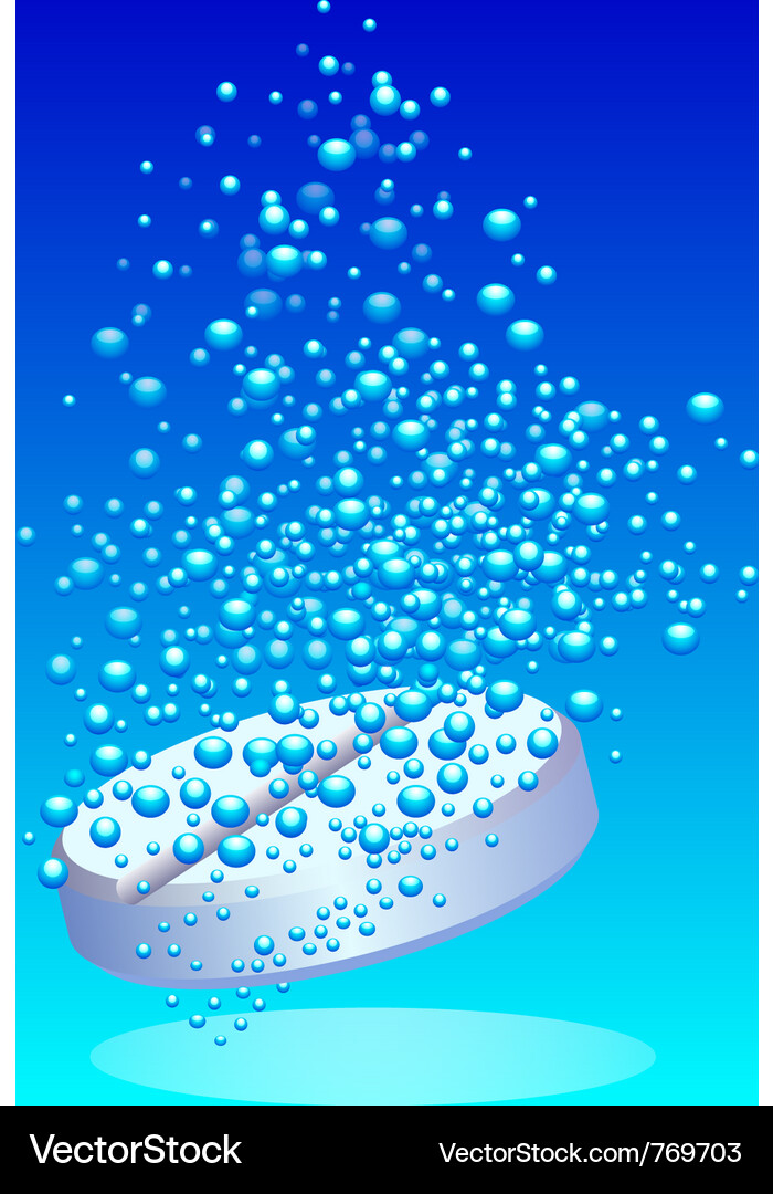 Tablet Dissolving in Water Vector Image