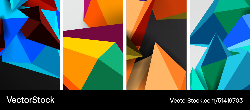 Triangle abstract concepts poster set Triangle abstract concepts poster set vector image