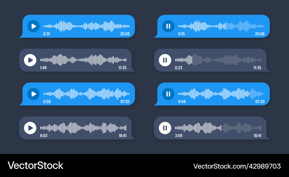 Voice audio message speech bubble sms text Voice audio message speech bubble sms text vector image