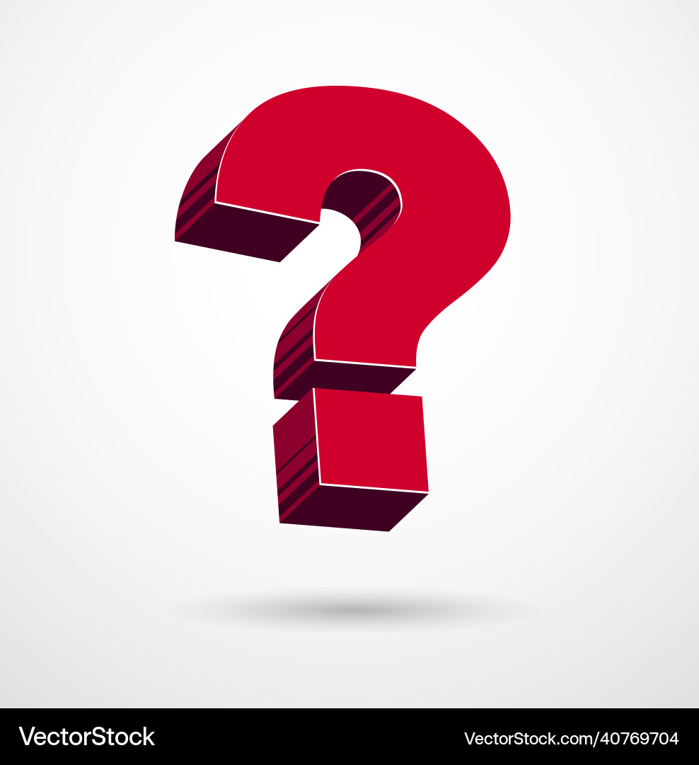 3d question mark query symbol icon design element 3d question mark query symbol icon design element Vector Image