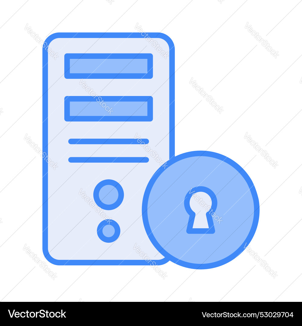 A computer security with lock concept vector image