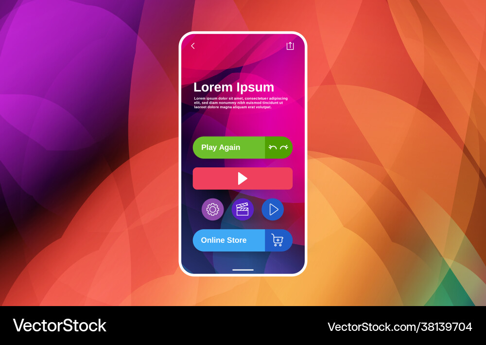 App or game interface design with smart device App or game interface design with smart device vector image