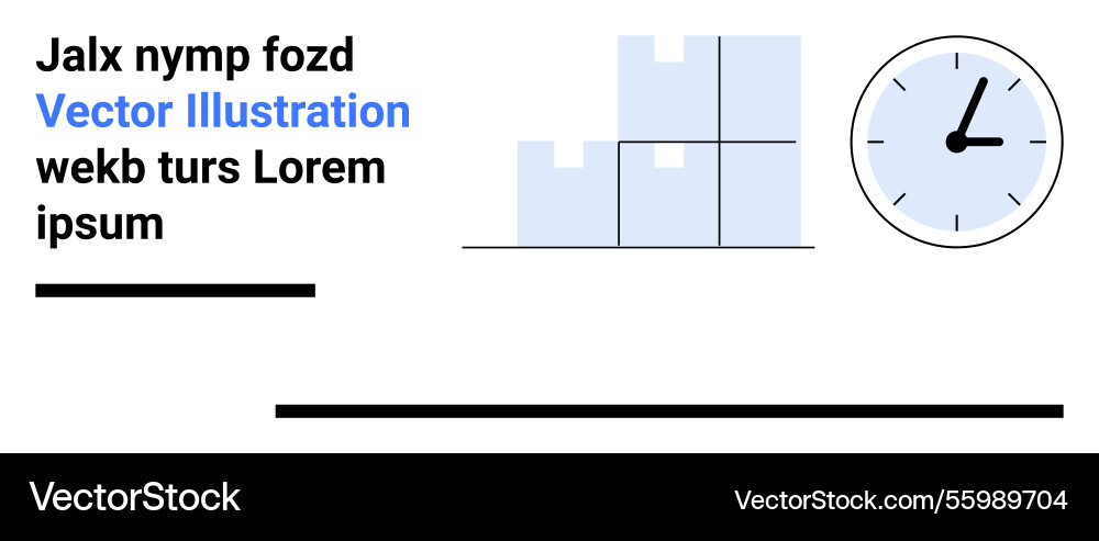 Clock and stacked boxes as abstract concepts Clock and stacked boxes as abstract concepts vector image