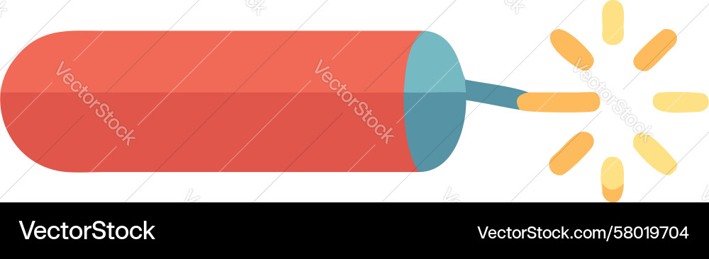 Lit Red Firecracker with Sizzle Vector Image
