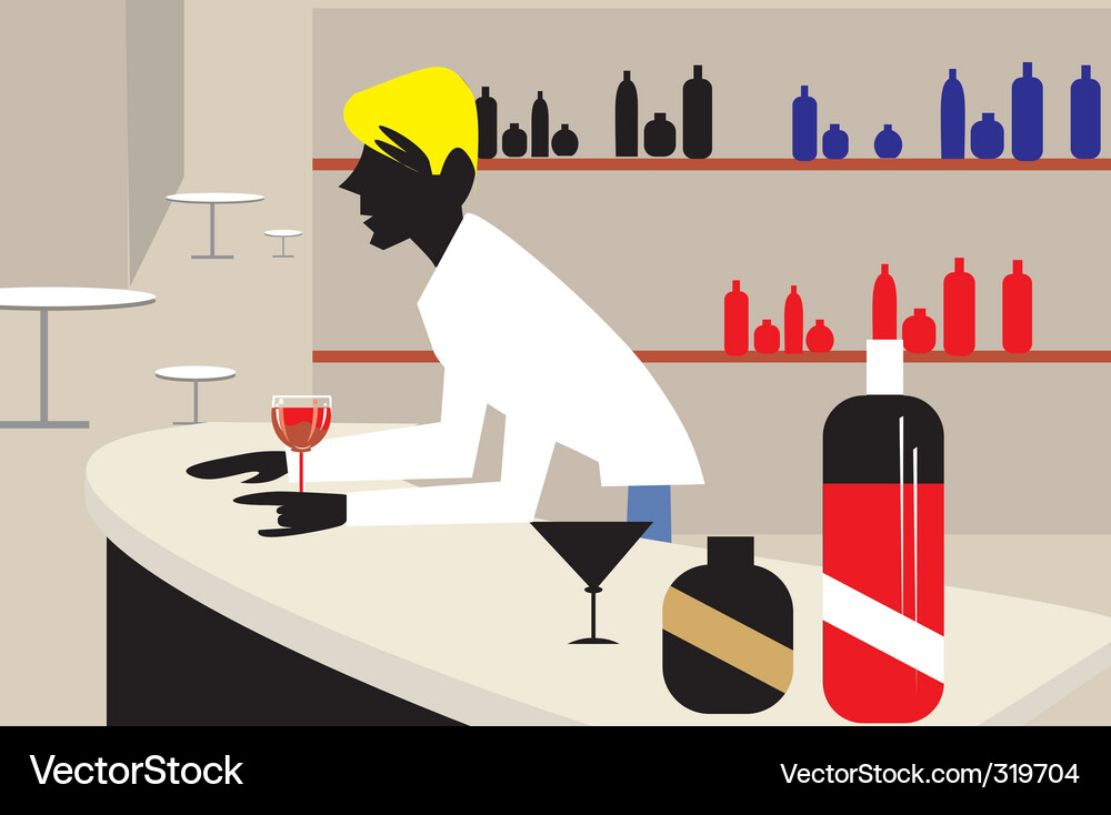 Man at the Bar Vector Image