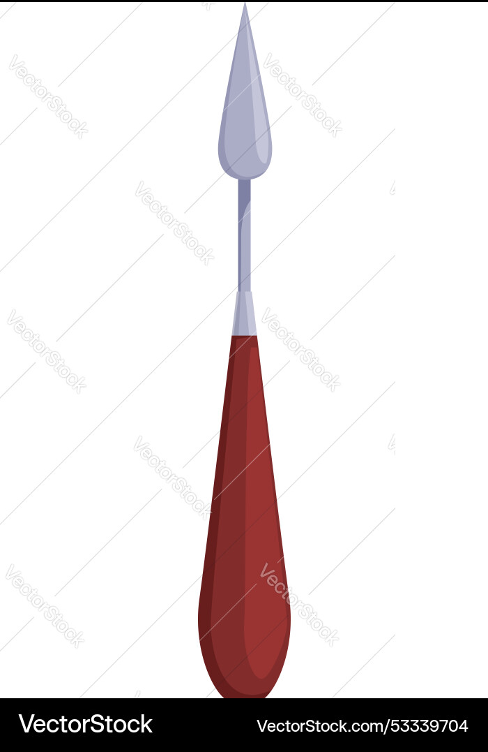 Palette knife standing with sharp metal tip Palette knife standing with sharp metal tip vector image