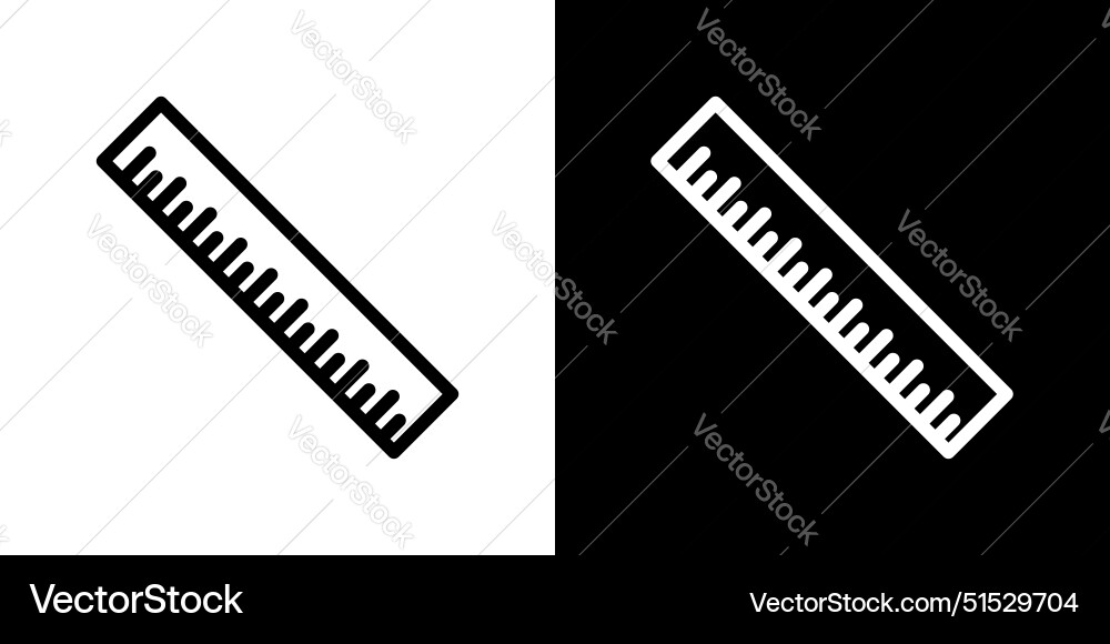 School ruler icon set size height distance Vector Image