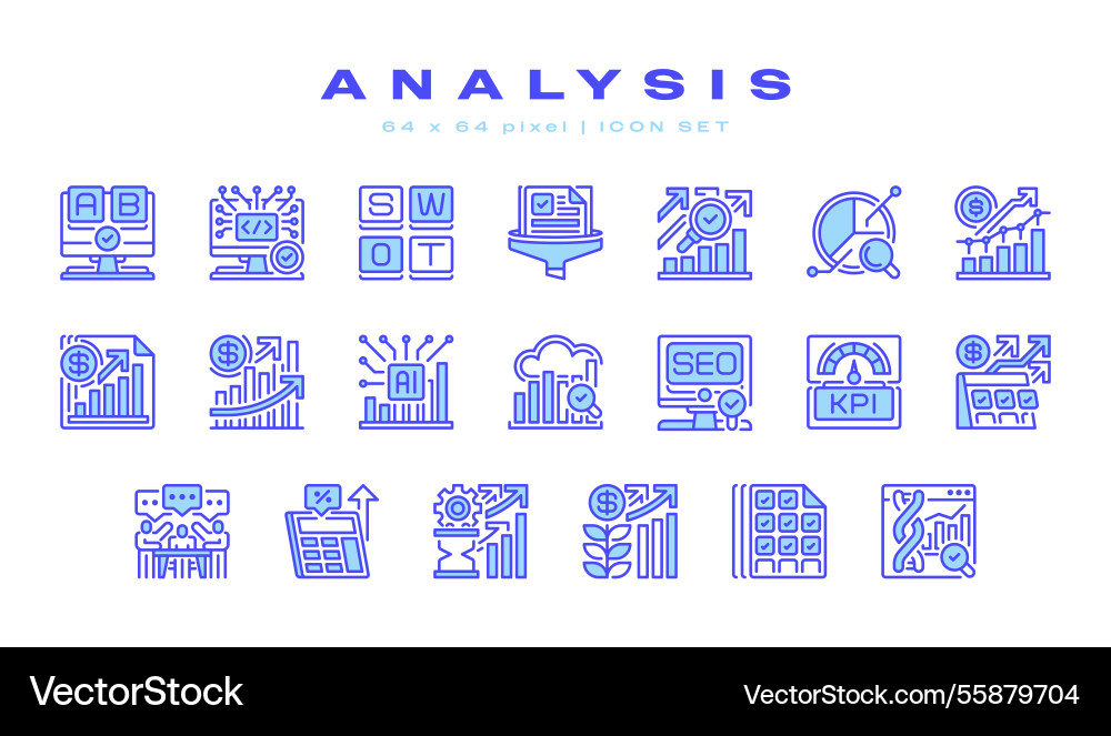 Simple set of analysis related line icons Simple set of analysis related line icons vector image