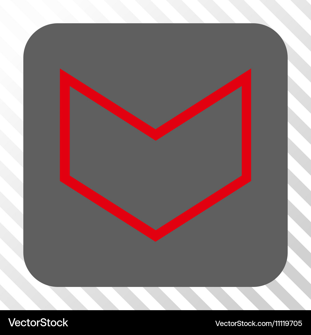 Arrowhead down rounded square button Vector Image